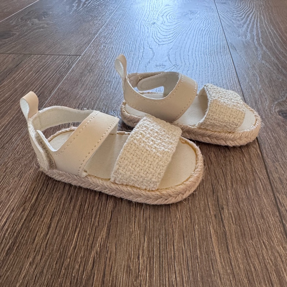 Carter's Beige Woven Strap Baby Sandals 0-3m